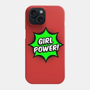 Girl Power! - Green comic style - L Phone Case