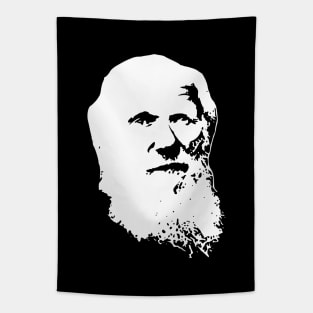 Charles Darwin Black On White Tapestry