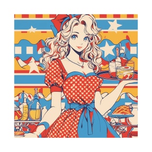 Cute Girl Waitress T-Shirt