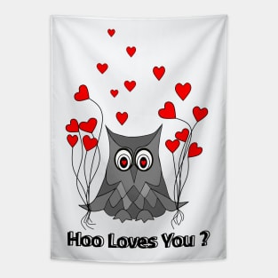 VALENTINES Day Owl Tapestry