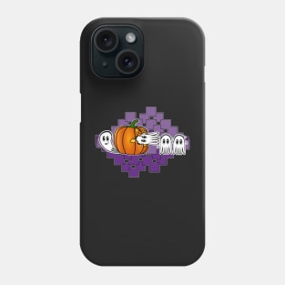 Funny Halloween Pumpkin Eating Ghost, retro gamers Phone Case