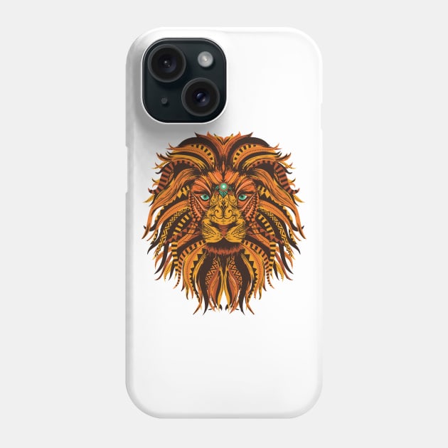 Mandala style lion Phone Case by madeinchorley