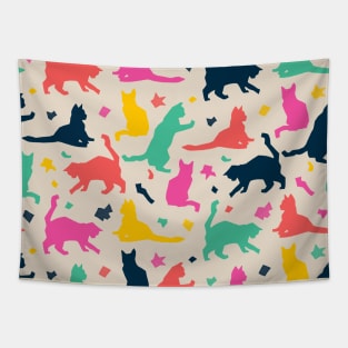 Colorful Matisse Cats Tapestry