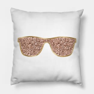 Sunglasses - rose gold glitter Pillow