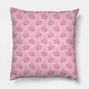 Pink Love Octopus Pattern Pillow