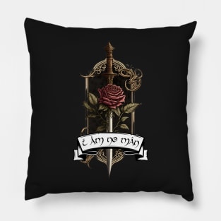 I Am No Man Crest - Rose and Sword - Fantasy Pillow