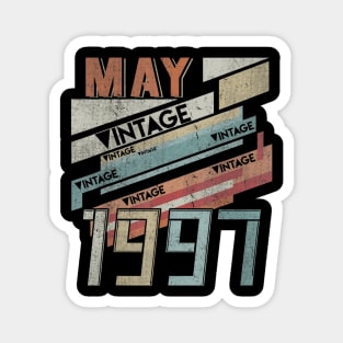 Born In MAY 1997 230th Years Old Retro Vintage Birthday Magnet