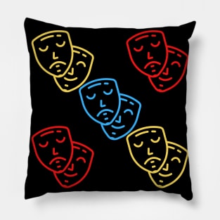 Colorful Theatre Pattern Mask Pillow