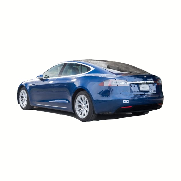 Tesla Model S Oil Painting by LazarIndustries