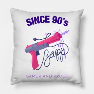 Since 90s Gamer and Proud - Gamer gift - Retro Videogame Pillow