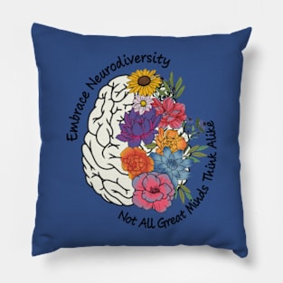 Not All Great Minds Think Alike, Autism Awareness, Neurodiversity Pillow