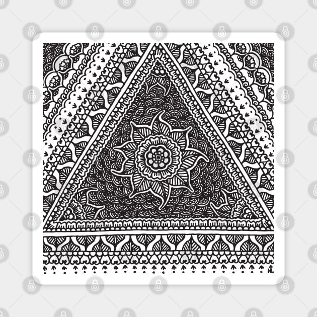 Triangle Henna Flower Magnet by HLeslie Design