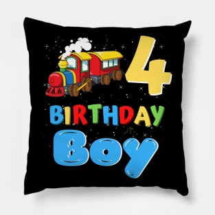 4 Year Old Boy Trains Lover Birthday Gift Pillow