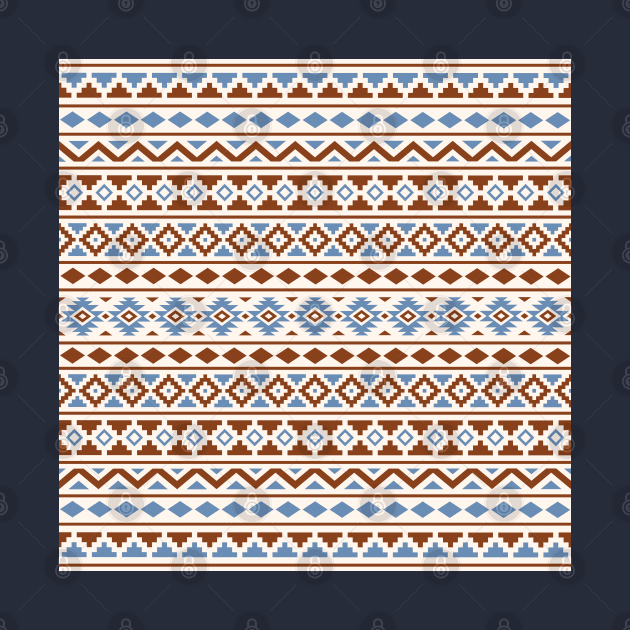 Aztec Essence Pattern II Blue Rust Cream by NataliePaskell