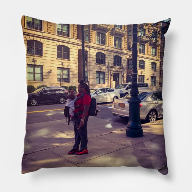 Harlem Street Manhattan New York City Pillow by eleonoraingrid