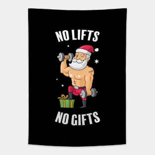 No Lifts No Gifts Santa Claus Gym Tapestry