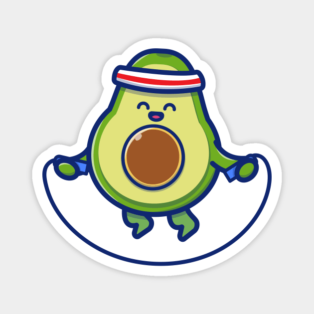 Cute Avocado Playing Jump Rope Magnet by Catalyst Labs