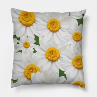 Daisy on the Grass - seamless floral pattern design Pillow