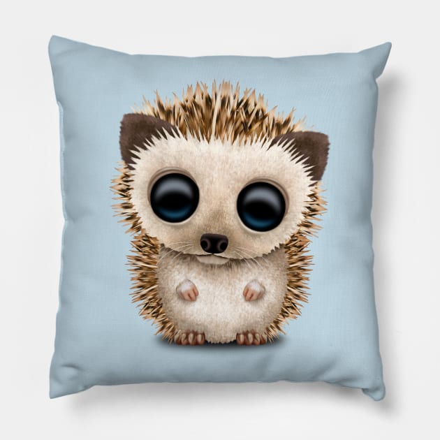 Cute Baby Hedgehog Pillow by jeffbartels