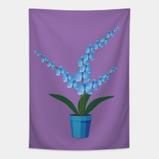 Blue orchid plant in a pot Tapestry