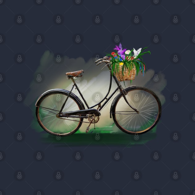 Fahrrad retro mit Blumen by sibosssr
