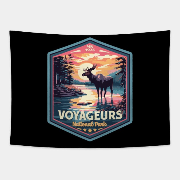 Voyageurs National Park Vintage WPA Style Outdoor Badge Tapestry by GIANTSTEPDESIGN