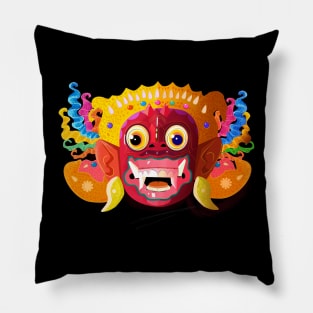 Balinese traditional mask art Pillow