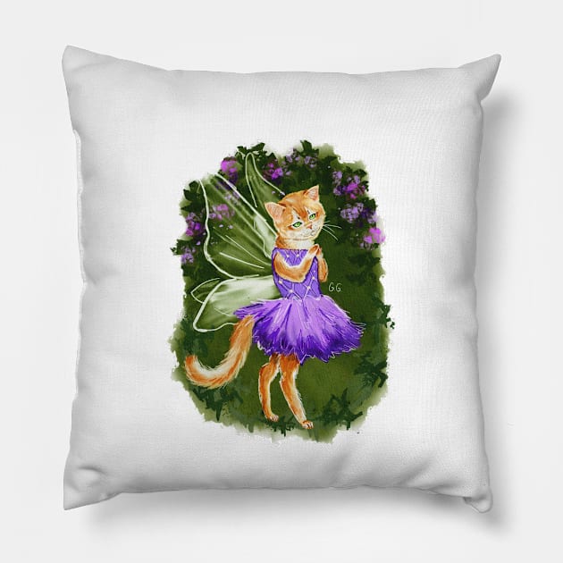 Little Kitty Fairy Pillow by GeorgiaGoddard