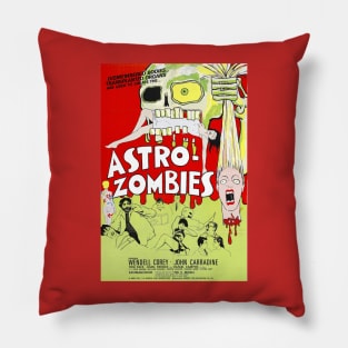 Classic Science Fiction Movie Poster - Astro-Zombies Pillow