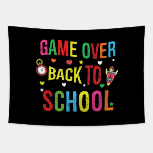 Game Over Back To School T-shirt Design And Vector Tapestry