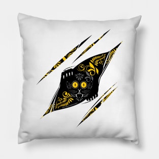 peekaboo yellow cat Pillow