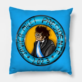 Javier Milei Presidente 2023 Money style design COLOUR VERSION Pillow