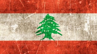 Vintage Aged and Scratched Lebanese Flag Magnet