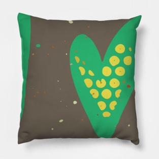 Abstract Hearts Graphic Design in Green and Raw Umber Complementary Tones GC-116-11 Pillow