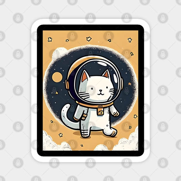 Catronaut Cat Astronaut Deep In Space Cosmic Cat Science Magnet by Wesley Mcanderson Jones