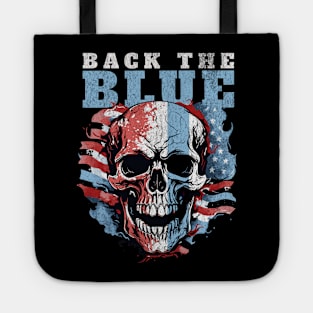 Thin Blue Line USA Skull Flag Tote