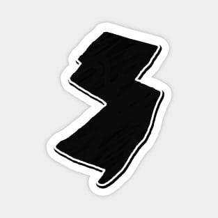 Black New Jersey Outline Magnet