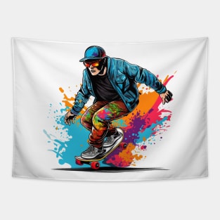 Skateboard Watercolor Tapestry