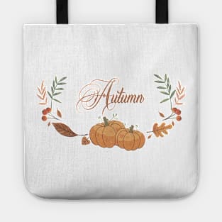 Autumn Pumpkin and Fall Leaves Tote