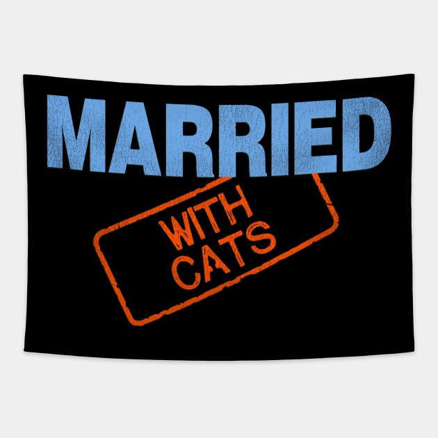 Married With Cats Tapestry by darklordpug