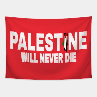 Palestine Will Never Die - White - Double-sided Tapestry