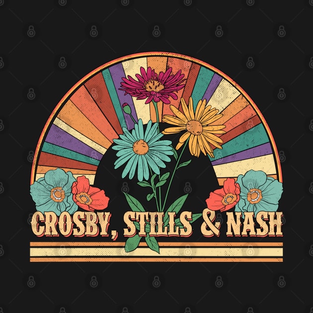 Crosby, Stills & Nash Flowers Name Personalized Gifts Retro Style by Roza Wolfwings