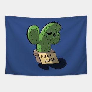 Free Hugs Sad Cactus Tapestry