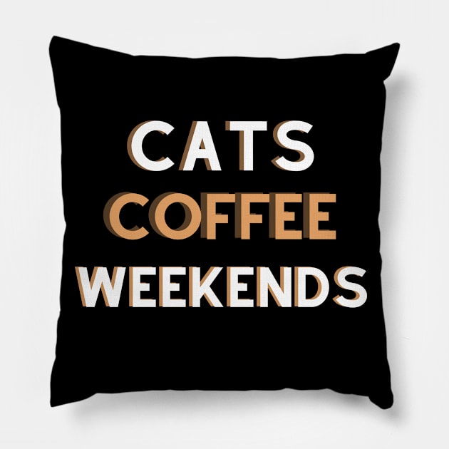 cats coffee weekends Pillow by Success shopping