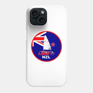 laser class sailboat on flag New Zealand Phone Case