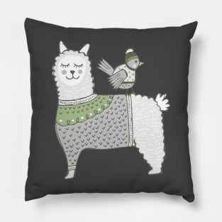 Sweater Wearing Alpaca Pillow