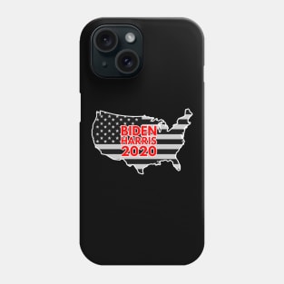 BIDEN HARRIS 2020 USA map and Black Flag Phone Case