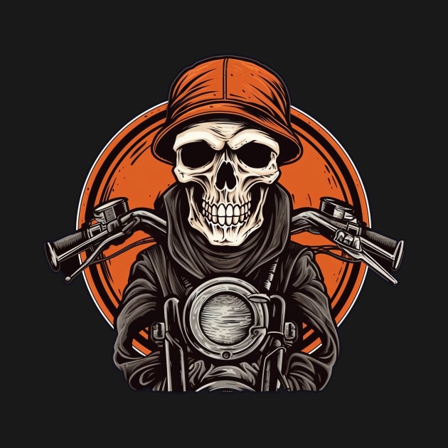 Skull Retro Motorcycle Vintage by Nenok