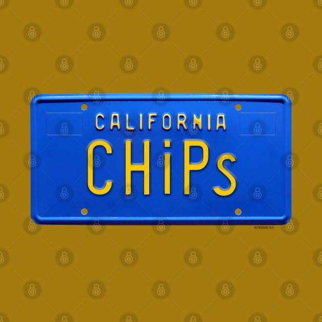 CHiPs California 1970s Blue License Plate by hotroddude