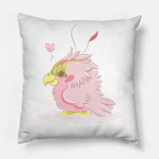 Marshmallow Pink Parrot Pillow